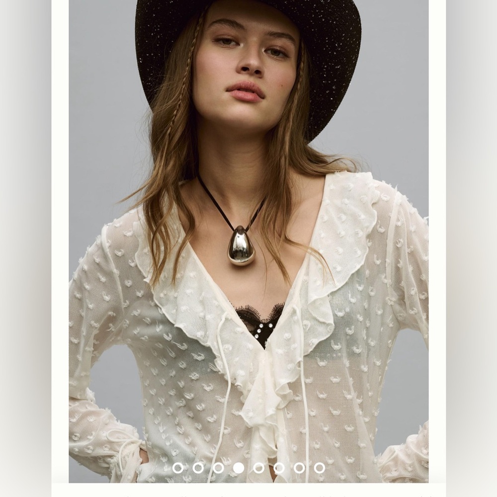 Anthropologie, never worn NWOT, lacy whimsical cottage core top